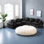 Canapé d'angle modulaire surdimensionné en boucle noire, idéal pour un salon familial.-1865182190