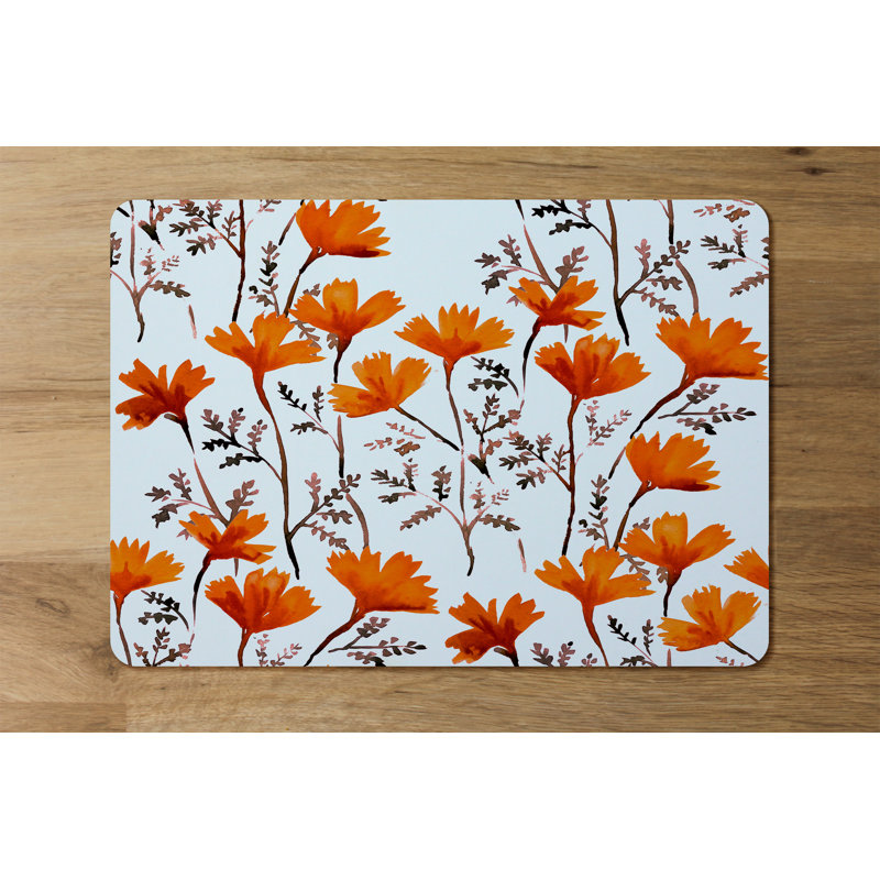 Petronia Polyester-Coated Hardboard Floral Rectangle Placemat