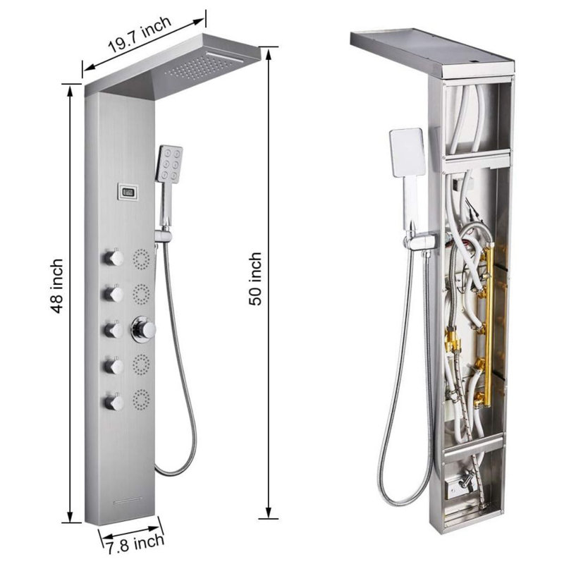 48'' Shower Panel with Fixed Shower Head