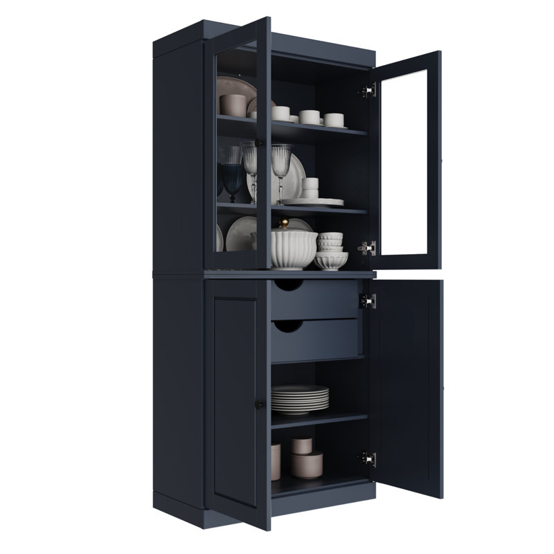 Armoire garde-manger 100% bois massif Kaniesha Palace Imports, Bleu antique
