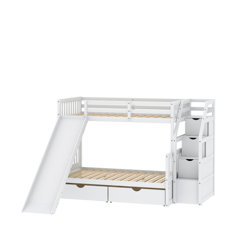 Gurubaksh Kids Twin Over Full Bunk Bed, White