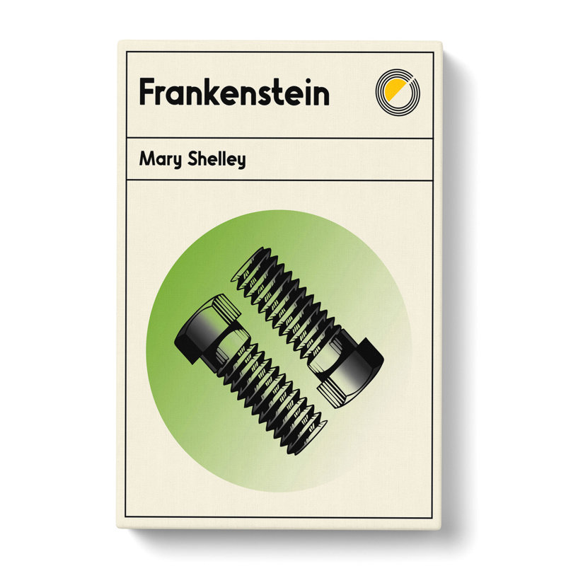 Book Cover Frankenstein Mary Shelley - Wrapped Canvas, 50cm H x 35cm W x 3cm D