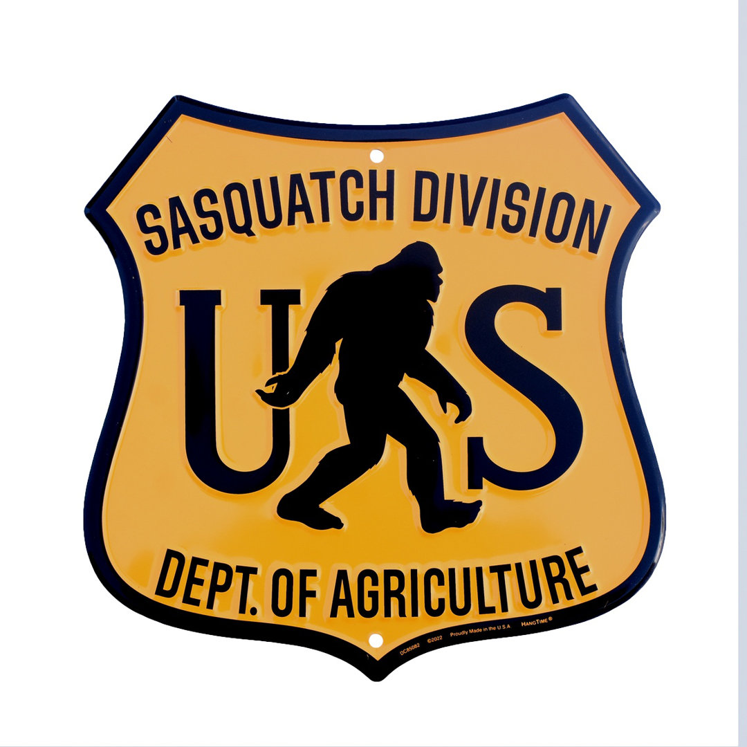 Metal Bigfoot Sign US Sasquatch Division Dept. Funny Man Cave Mens Room Rustic Home Bar Wall Decor Trinx