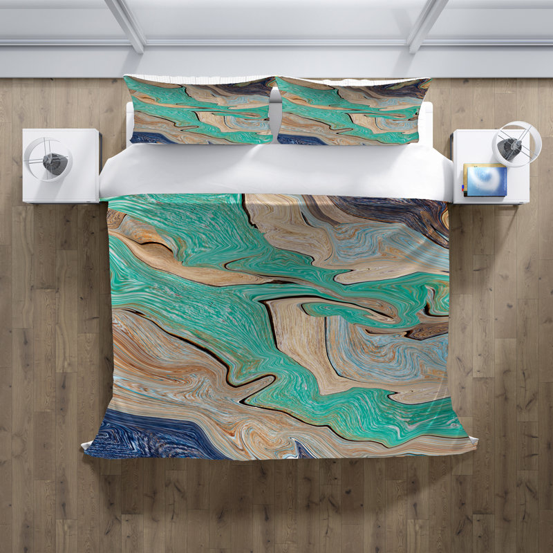 Polyester Abstract Duvet Cover, King Duvet Cover + 2 King Shams
