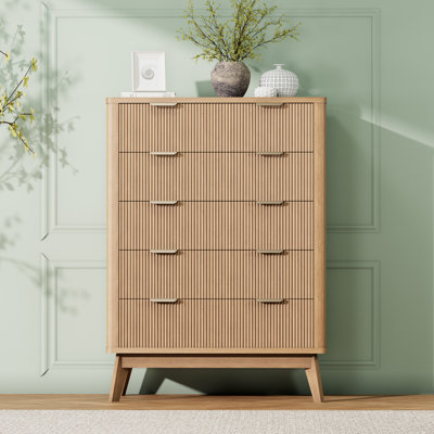 Fluted 5 Drawers Dresser
