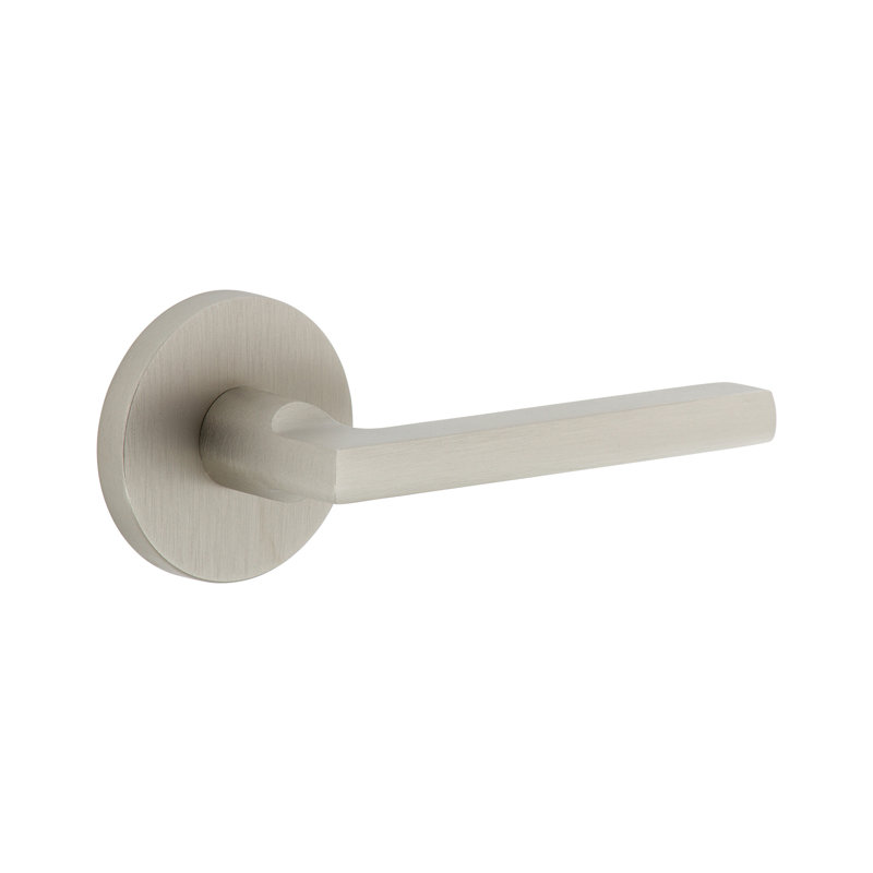 Viaggio Circolo Rosette with Milano Lever, Satin Nickel, Right, 2.375"