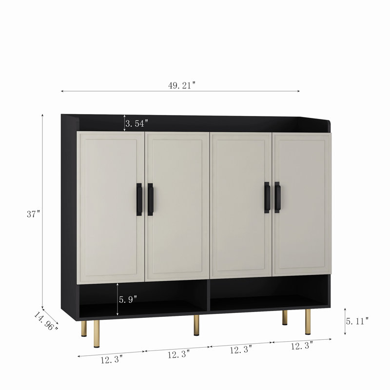 Versatile Modern Shoe Cabinet with Adjustable Shelves and Stylish Design