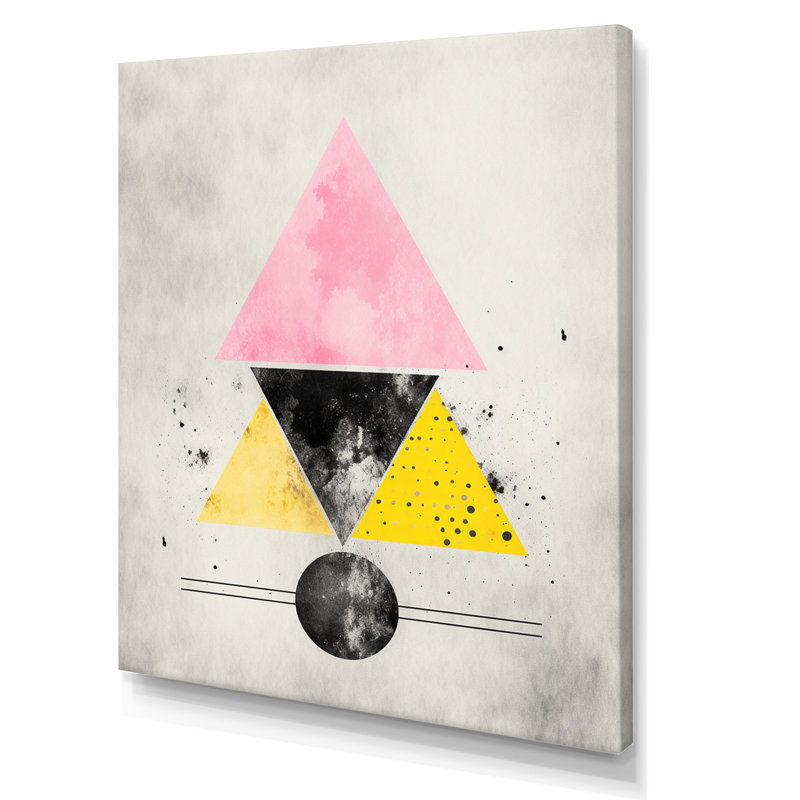«Transcendence Retro Triangular Minimal Watercolor», reproduction, H 20 po x l 12 po, Toile tendue