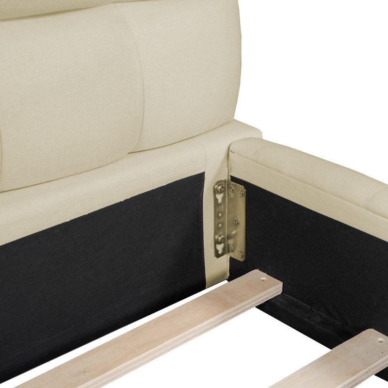 Lit plateforme tapissier avec lit en tissu épais avec base solide