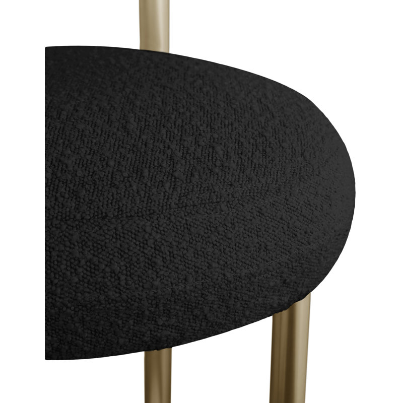 Bordeaux 26.5" Counter Stool, Black Boucle Fabric