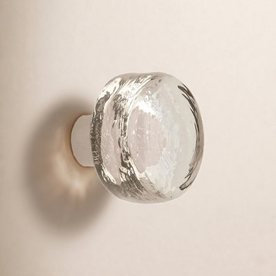 Cast Glass Round Cabinet Knob