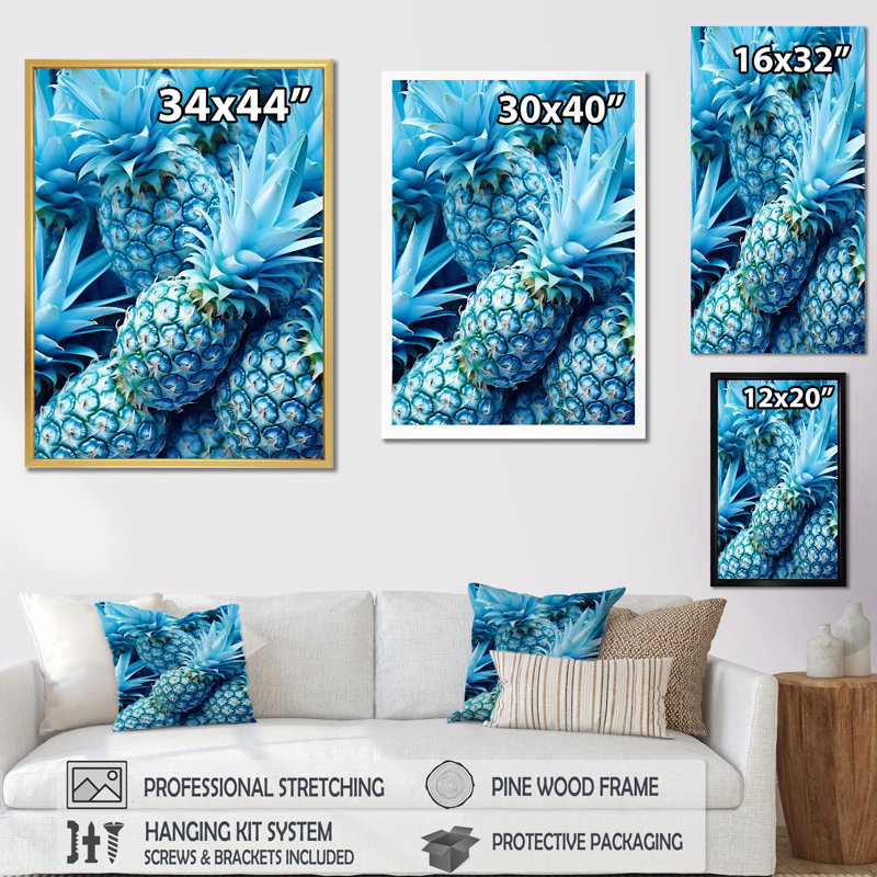 «Juice Pineapple Bliss V», reproduction sur toile, H 44 po x l 34 po x P 1,5 po, Cadre naturel flottant