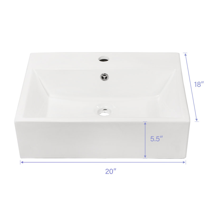 Lavabo de salle de bain blanc 18 po LEPUDAY
