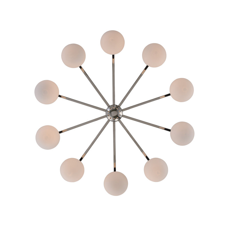 10 LT Matte Black w/ Polished Nickel Chandelier Kalco