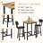 3-Piece Bar Table Set For 2, 23.6 " Square Pub Table With 2 PU Upholstered Backrest Chairs, Counter Height Kitchen Table Set For Small Spaces, Bar, Restaurant, Apartment-587112736