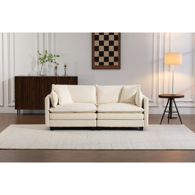 Canapé modulaire moderne 2 places 77,95 po avec coussins de taille, canapé symétrique à 2 places, canapé-lit avec méridienne pour salon, appartement