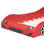 Red Twin Size Race Car Bed With Led Strip And Cozy Upholstered Platform Design Night Lighting, Cushioned