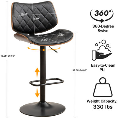 Odawa Swivel Adjustable Height Bar Stool