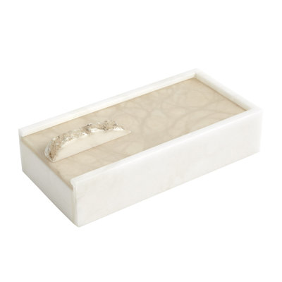Boîte rectangulaire albâtre avec fleuron