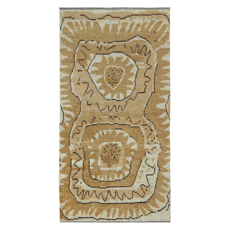 Scandinavian Hand Knotted Wool Geometric Area Rug, Rectangle 8' x 10'
