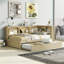 Lit de jour simple avec lit gigogne et rangement - Structure en bois massif et fabrication fonctionnelle-219991830