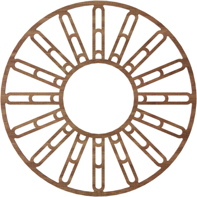 Médaillon de plafond en bois d'aulne 24 po x 8 3/4 po x H 3/4 po, Noyer, H 22 po x l 22 po x P 0,38 po