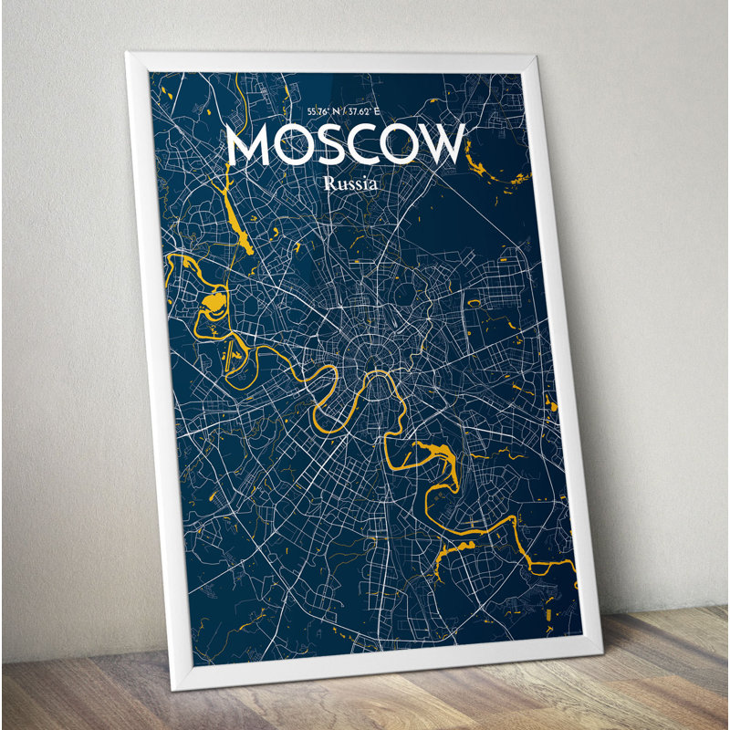Moscow City Map - No Frame Print, 61cm H x 45.7cm W x 0.1cm D