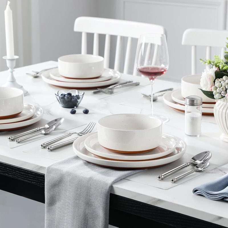 Service de table 12 pièces pour 4 personnes, Blanc
