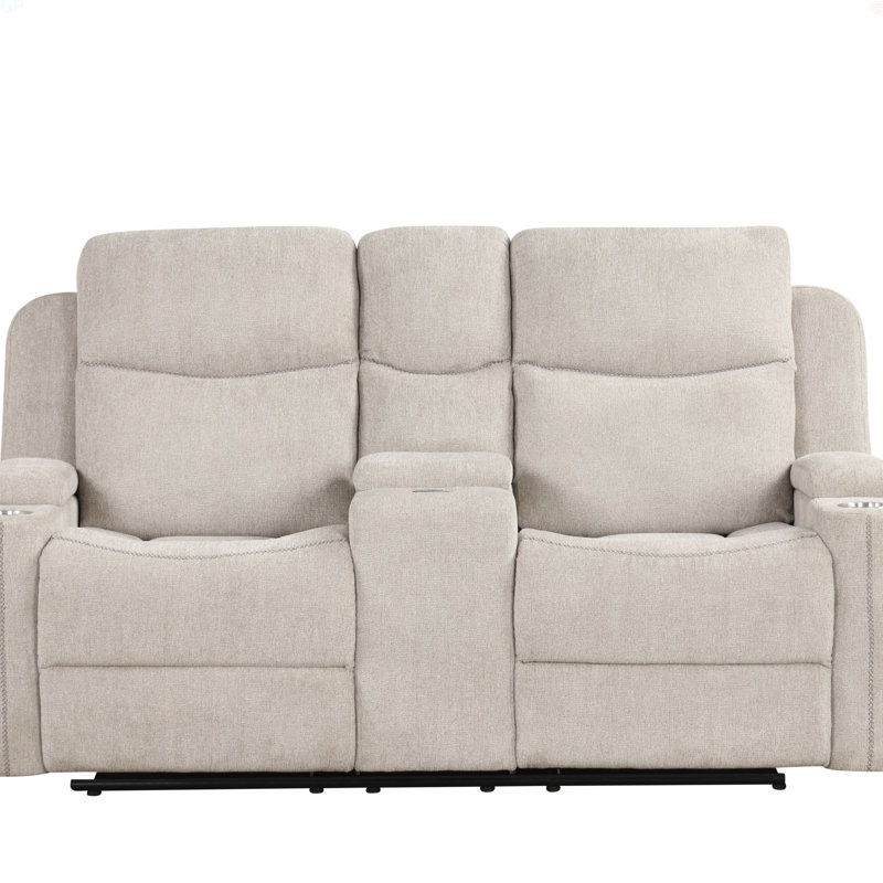 Ensemble de salon en chenille gris clair 3 pièces Galya (canapé, causeuse, fauteuil)
