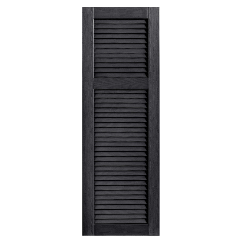 Paire de volets à persienne droite, 56 po, Noir, 16 po