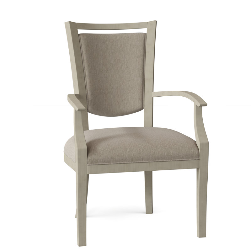 Chaise avec accoudoirs rembourrée Spiro, Lin 3156, Noyer