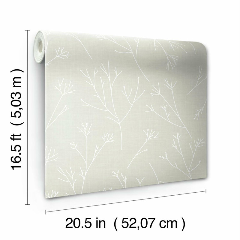 Rouleau de papier peint adhésif Alaze, Taupe, L 16,5 po x l 20,5 po
