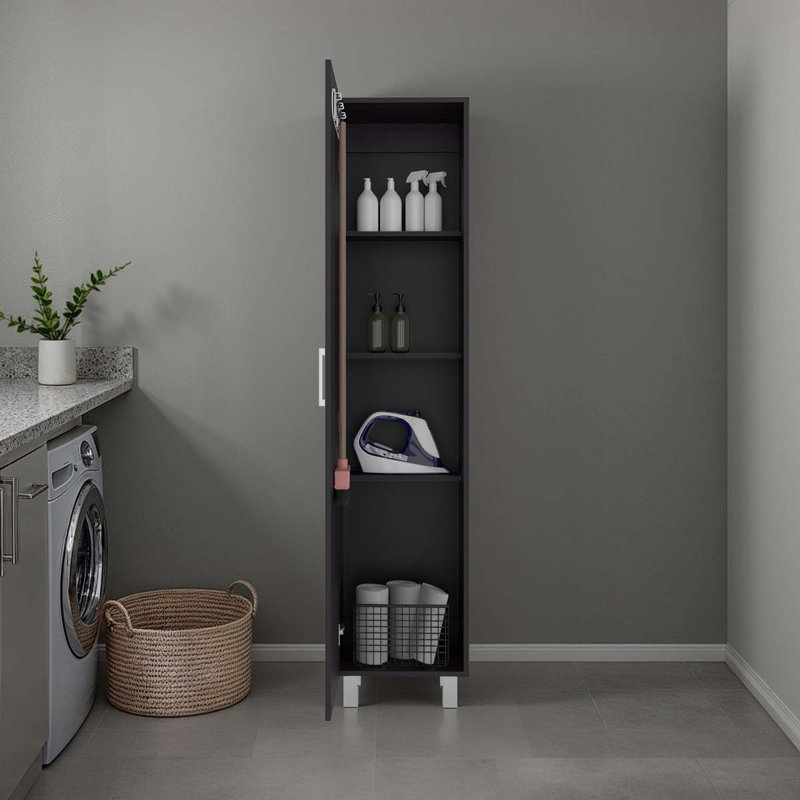 Wenge Storage Cabinet With Fixed Shelf, Wenge