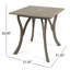 Table de patio en bois, carré de 31,5 po, gris, carré extérieur à lattes avec plateau et acier patiné
