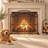 41" W Black Iron Fireplace Screen with Scrollwork