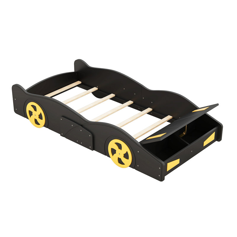 Lit plateforme Fomby, Simple, Noir