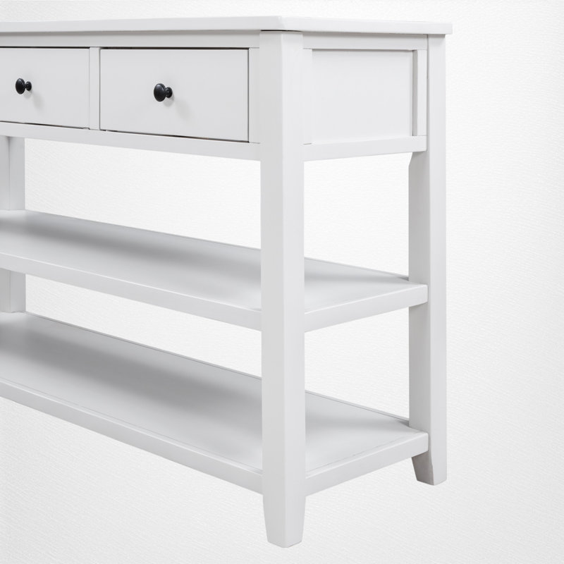 50" Console Table, Antique White, Antique White