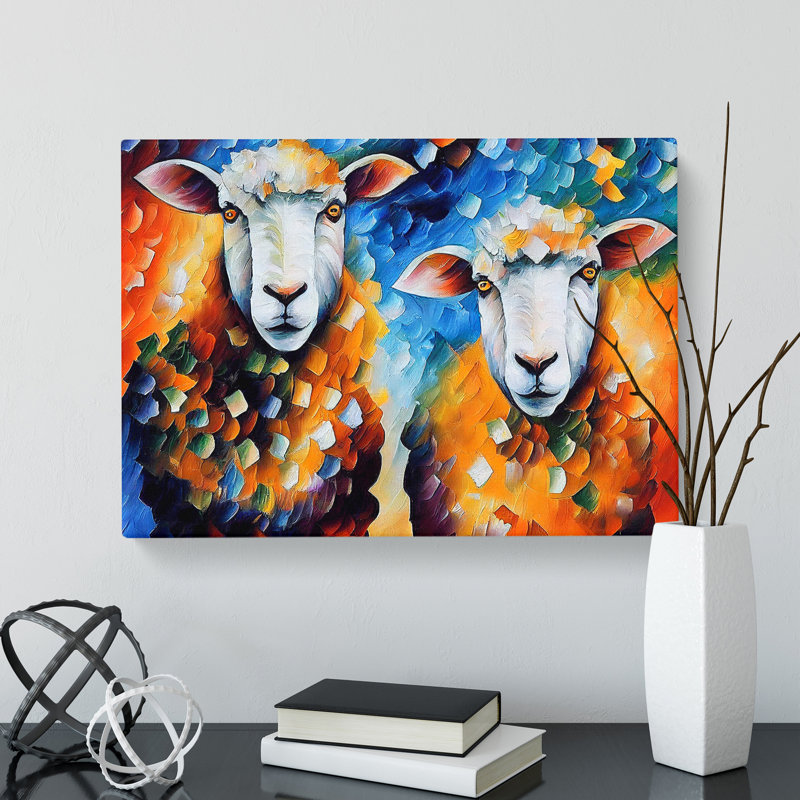Sheep Painting Vol.3 - Wrapped Canvas, 35cm H x 50cm W x 3cm D