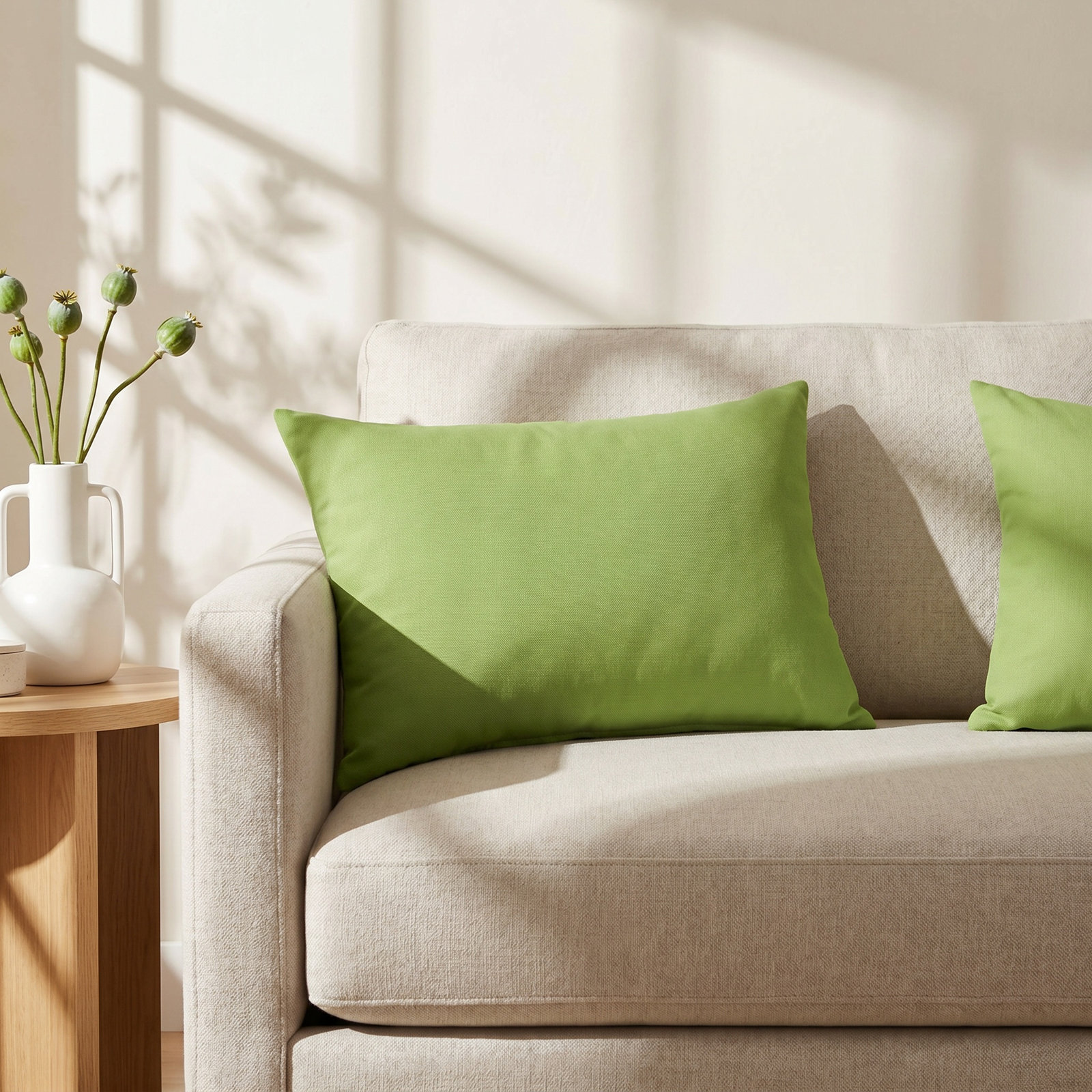Almeda Lumbar Throw Pillow, Fresco Apple Green, 12" x 18"