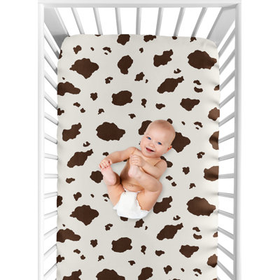Wild West Cowboy Print Fitted Crib Sheet