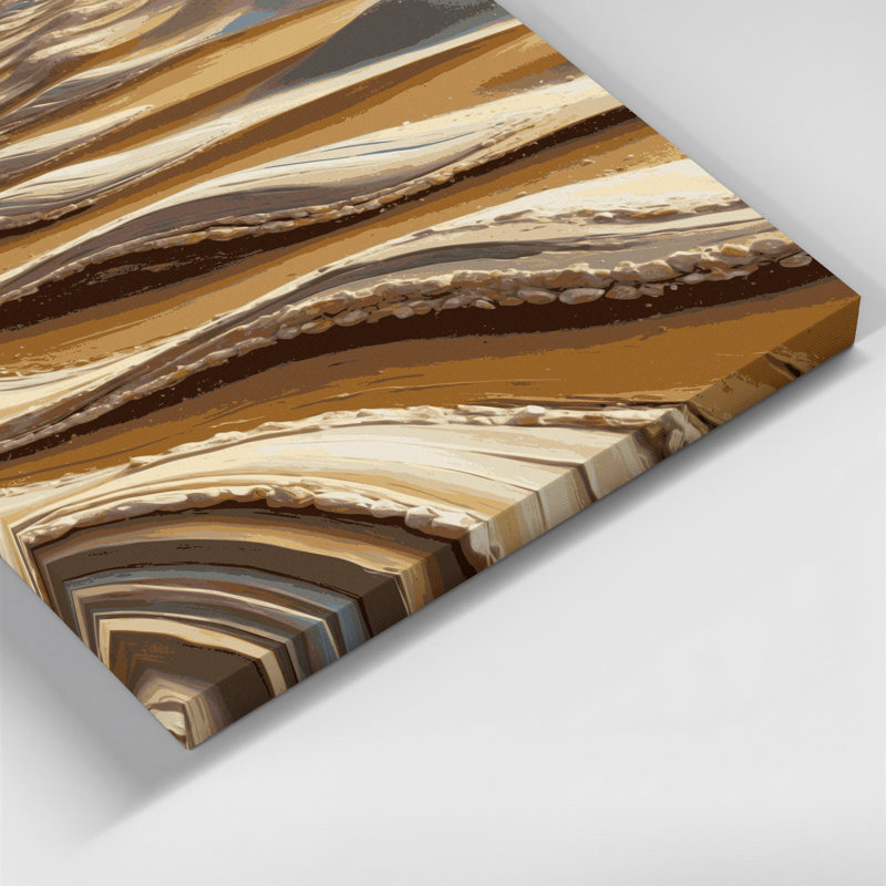 Art mural sur toile brun de luxe Coastal Sandy Ripple, H 11 po x l 14 po
