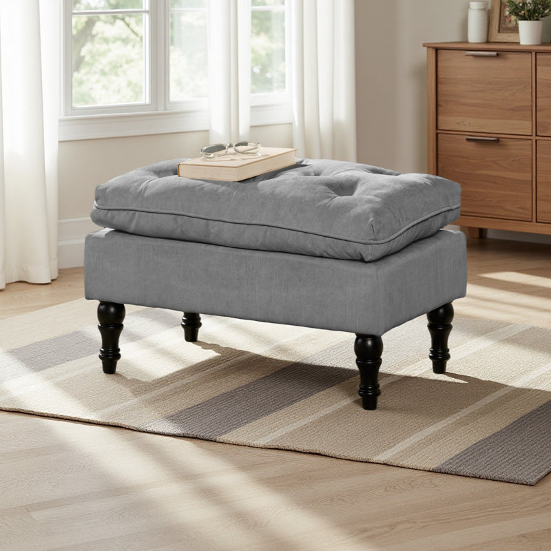 Pillow Top Ottoman, Gray