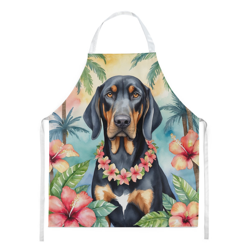 Tablier noir et brun clair Coonhound Luau