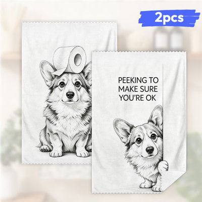  Linges de cuisine en microfibre, linges à vaisselle réutilisables absorbants, décoratifs résistants à la décoloration, 16 po x 24 po, caniche noir et blanc