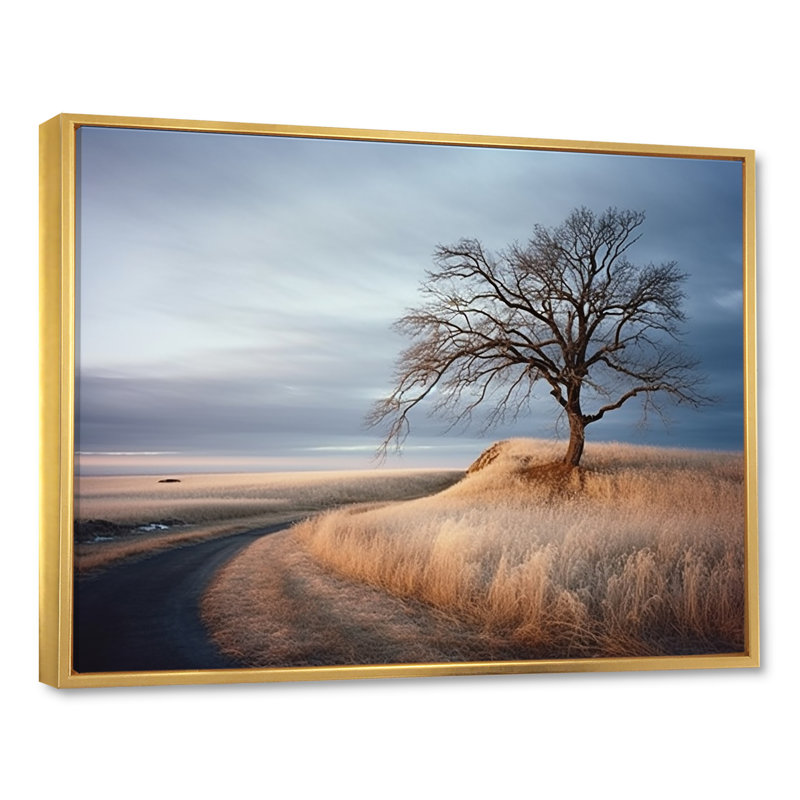 Prayies Winter Scenery Winter Charm - impressions sur toile Prairies, H 30 po x l 40 po x P 1,5 po, Cadre flottant doré