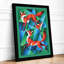 Interlocking Horses Geometric - Framed Print-1981673740-1981673737