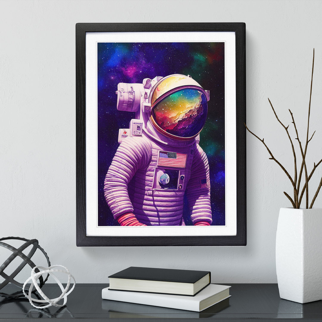 Astronaut Above Earth - Single Picture Frame Print
