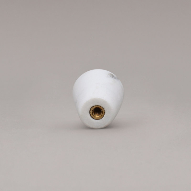 Marble Cone Knob, Carrara Marble