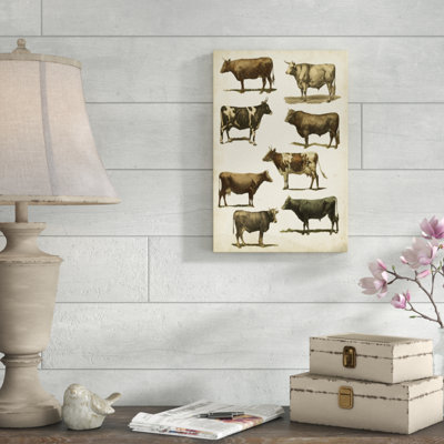 Antique Cow Chart - Painting on Canvas