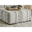 Contemporary Solid Wood Form Ottoman with Black Tapered Legs in Beige/Ivory